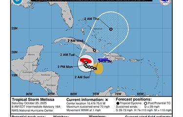 Se espera que en las próximas horas Melissa “azote” Jamaica, el sur de República Dominicana y Haití